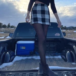 Mini checkered skirt